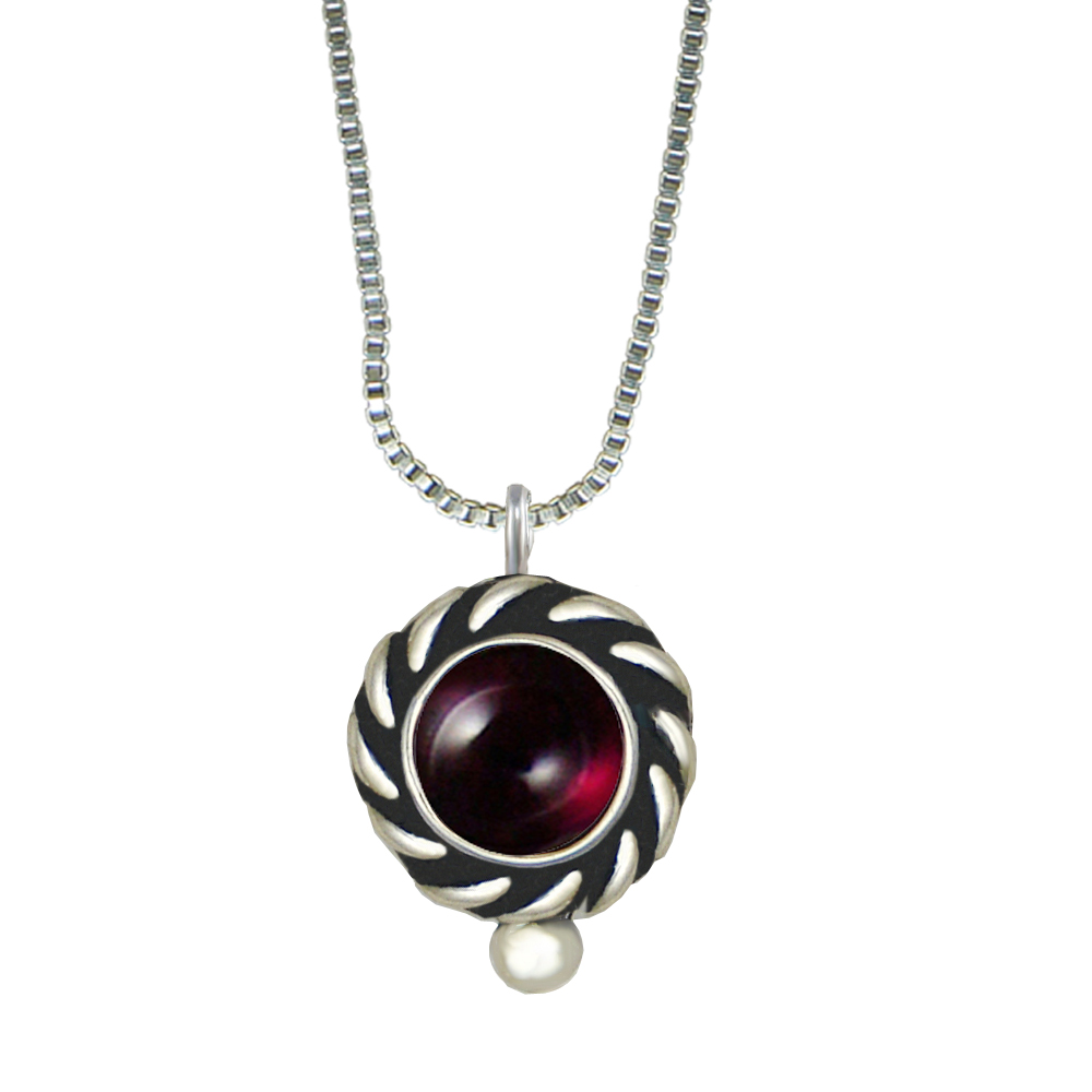 Sterling Silver Little Garnet Pendant Necklace